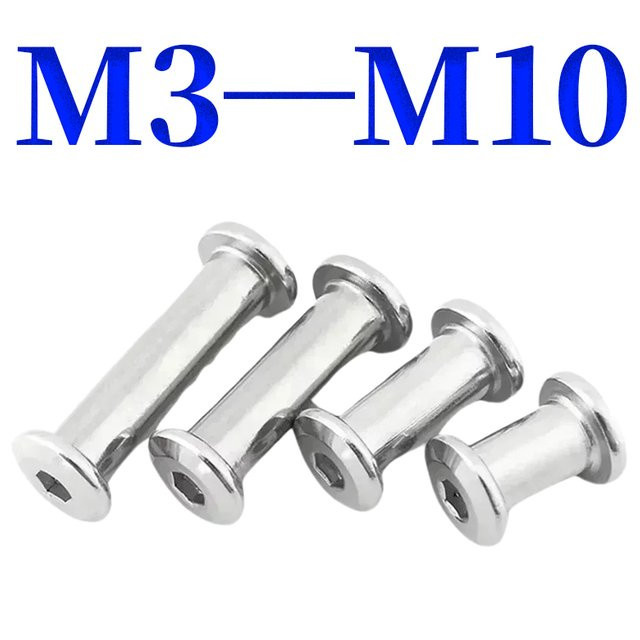 Flache Innensechskantmuttern aus Edelstahl 304 in Silber als Verbindungshülsen und Möbelnietenverbinder - Bild 1