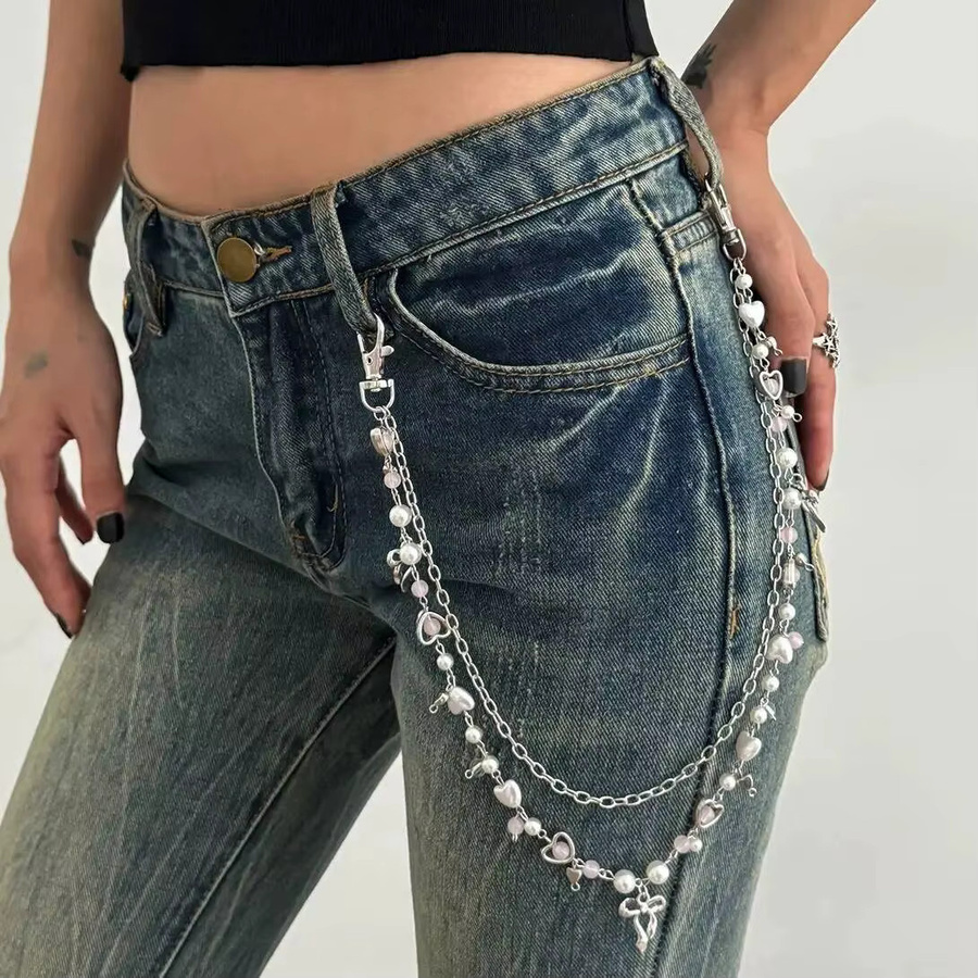 Salircon Schlüsselbund Kette, Perle, Silber, Damen - Bild 2