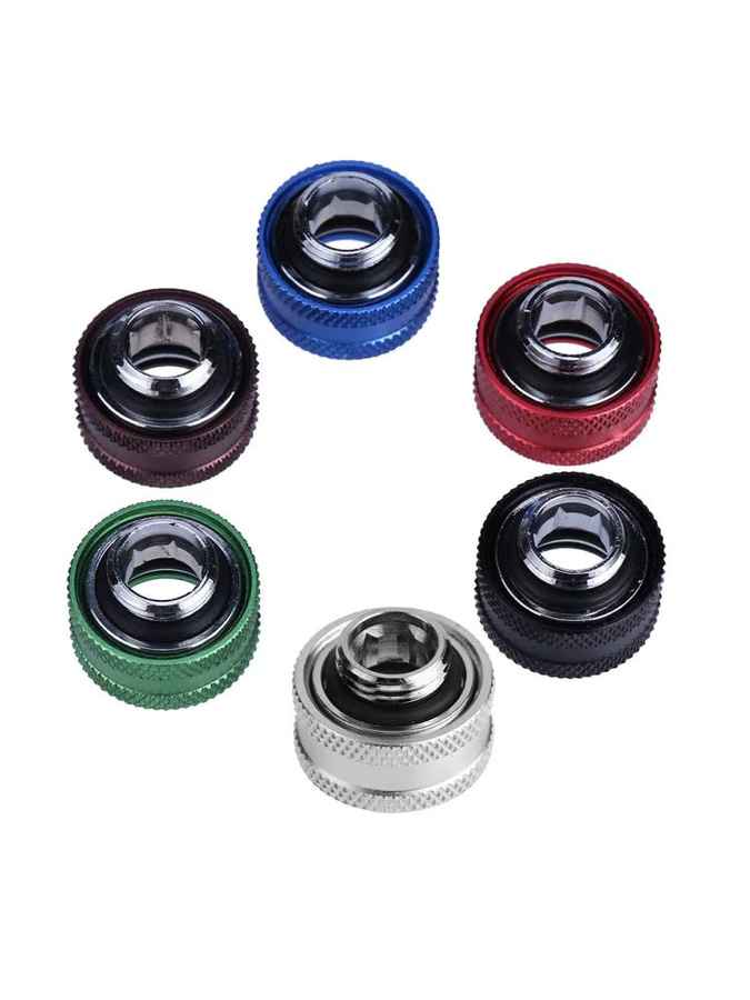 VODOOL Hartrohr-Verlängerungsanschluss für PC-Wasserkühlungen mit G1/4-Gewinde und 14 mm Durchmesser, Schwarz - Bild 2