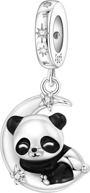 Panpoki Armband, Kupfer, Weiß, Panda Anhänger, Charms, Unisex - Bild 1