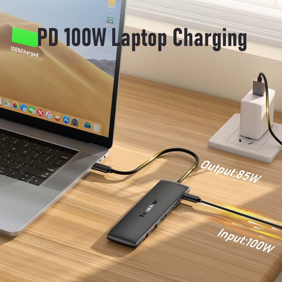 Lemorele 10-in-1 USB-C Dockingstation mit 4K HDMI, 10 Gbit/s USB 3.0 und PD 100W für Laptop und MacBook - Bild 4