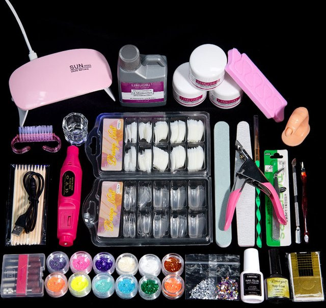 Limegirl Nagel Acryl Pulver Kit, Nail Art Set mit Glitter Pulver und Werkzeugen - Bild 1