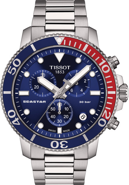 Tissot Chronograph Seastar 1000, Quarz, Edelstahl, Blau, 46 mm, Herren - Bild 1