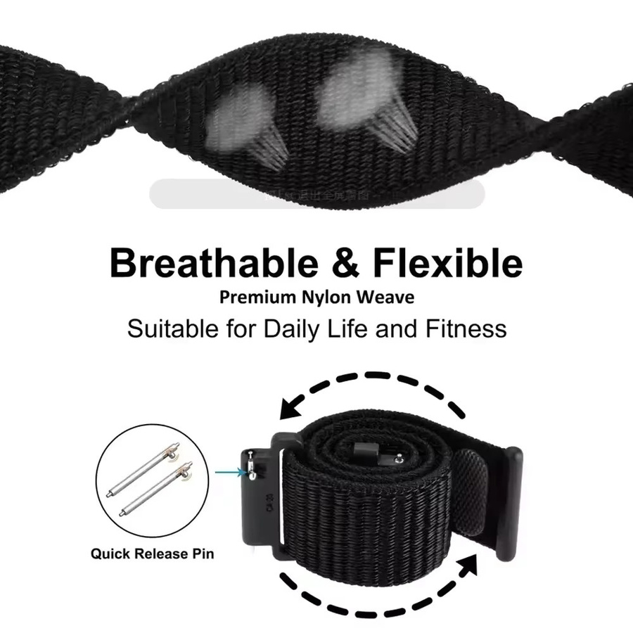 Suunto Uhrenarmband Nylon, 20 22mm, Schwarz, Unisex - Bild 4