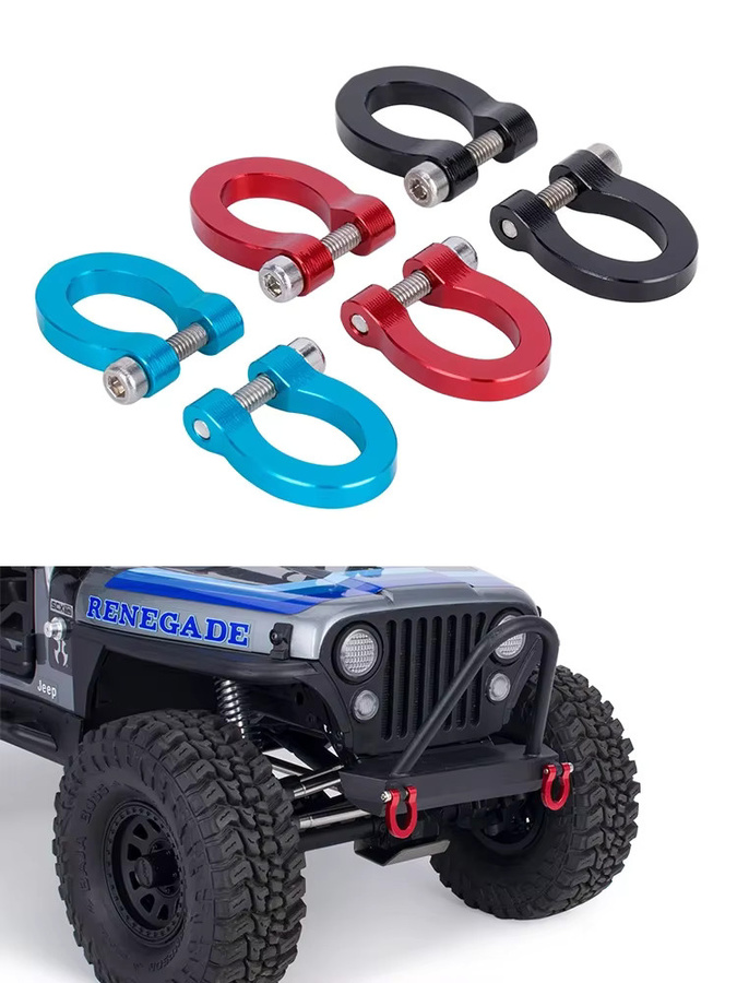 MALOM RC CNC Aluminium Stoßstange D-ring Abschlepphaken, Schwarz - Bild 2