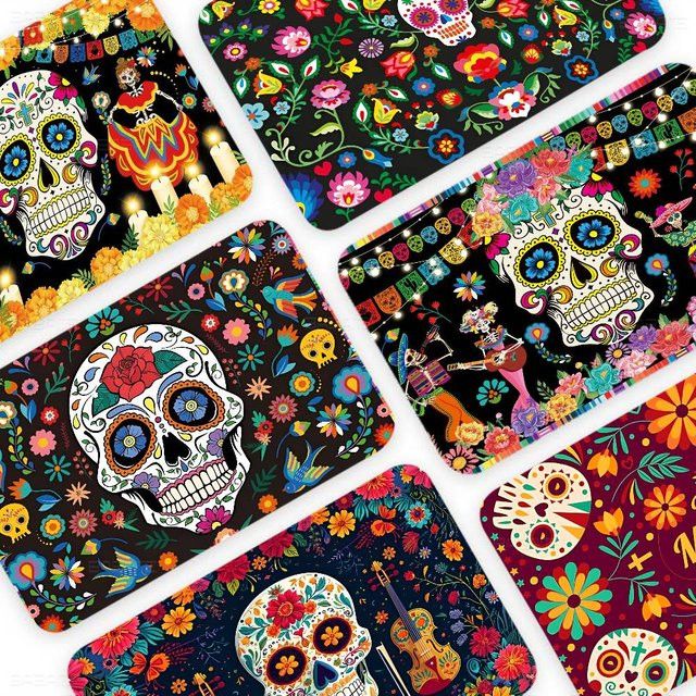 Wasserfeste Aufkleber mit Mexiko Tag der Toten Zuckerschädel Motiven in Multicolor von Potdemiel - Bild 1