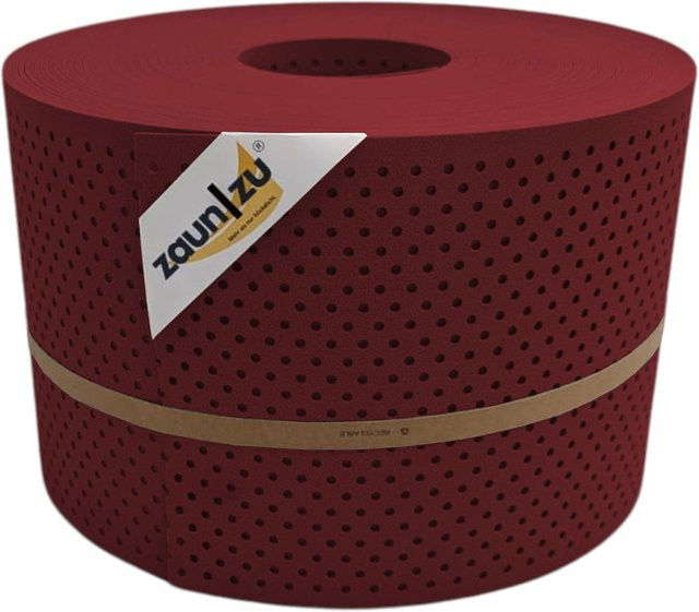 zaun zu Sichtschutzstreifen PP Premium gelocht semi-transparent Bordeauxrot 50m - Bild 1