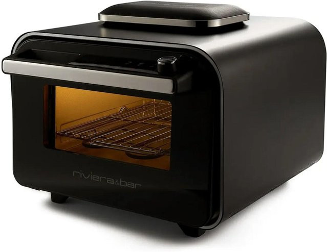 riviera&bar Pizza-Ofen in Schwarz mit 1.800 Watt, 400 °C, 20 Liter Garraum, Keramikstein und LCD-Touchdisplay - Bild 1