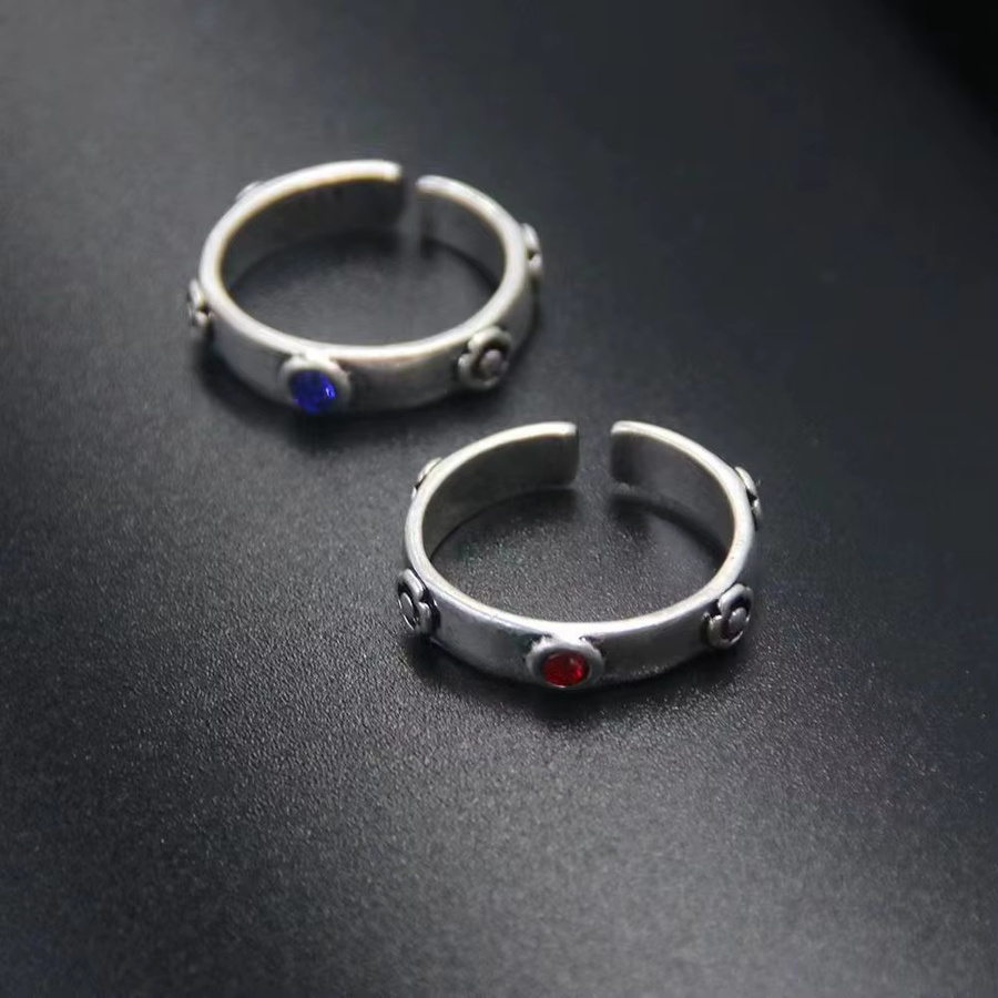 Bandai Ring, Silber, Kristall, Unisex, verstellbare Öffnung - Bild 2