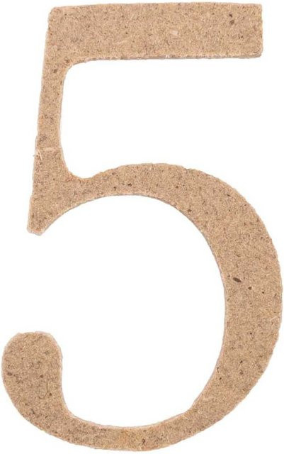 Rico Design Deko-Zahl 5 aus MDF in Braun - Bild 1