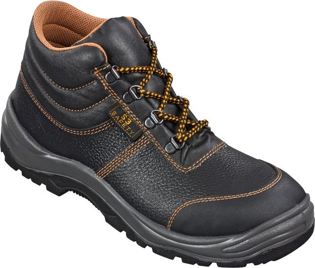 Safety&More Sicherheitsstiefel S3 aus Leder in Schwarz-Orange Gr. 42 - Bild 1