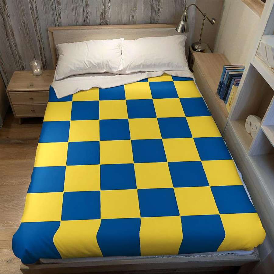 JMG Household Supplies Flanelldecke Kariert in Blau und Gelb, Weich und Warm, B/H: 70 x 100 cm - Bild 5