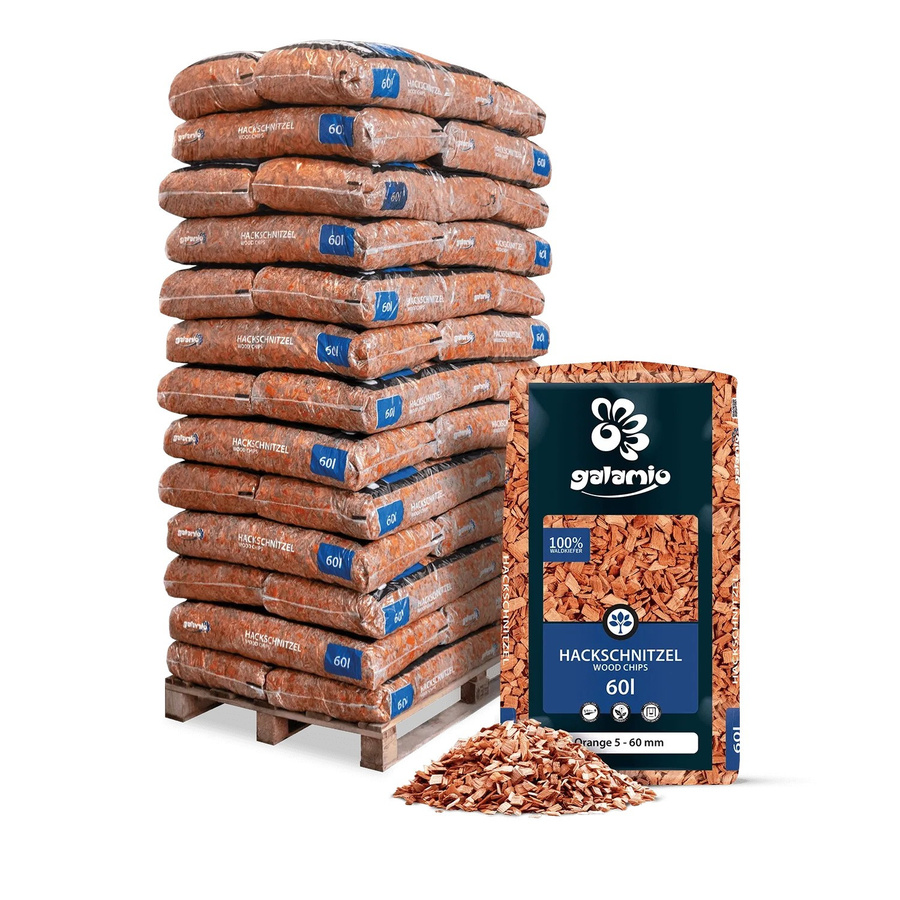 Galamio Holzhackschnitzel Orange, 39 Säcke à 60 l (Gesamtvolumen 2340 l) - Bild 2