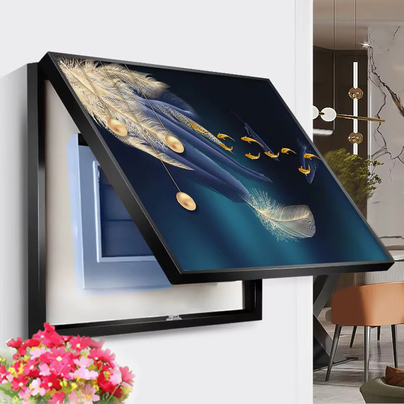 Dekorative Stromzähler Box Abdeckung von DUTRIEUX als Leinwand Poster Gemälde in Gold, B: 50 cm, H: 40 cm - Bild 2