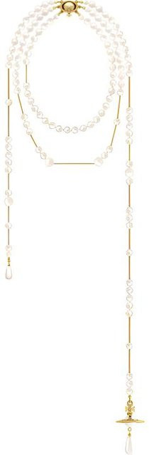Vivienne Westwood Halskette, Perlen, Gold, White, Unisex - Bild 1