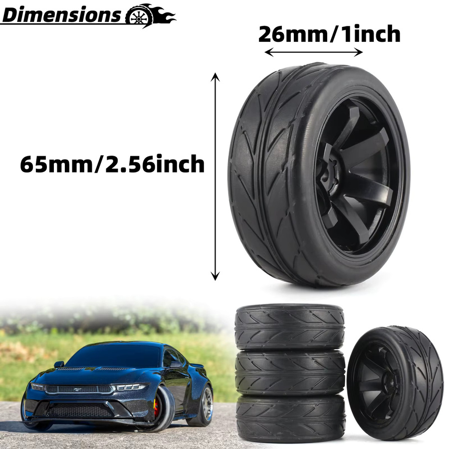 RC 12mm Sechskantreifen 2,55" Highway Drift Off-Road, Rennreifen - Bild 4