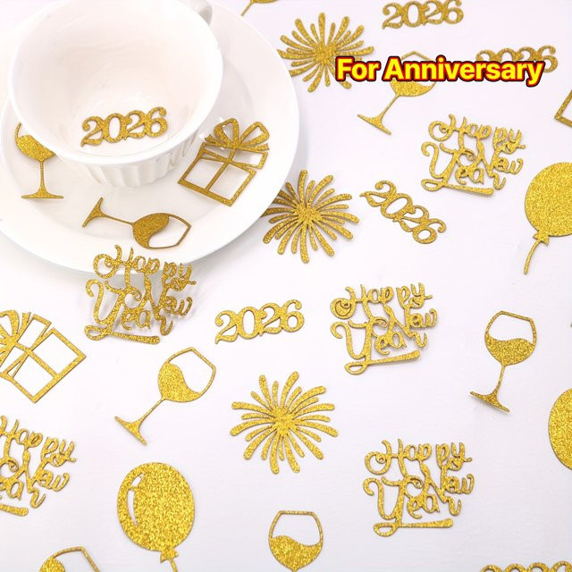 100 Stück Glitzer Konfetti in Gold und Silber für deine Silvester Tischdekoration - Bild 1