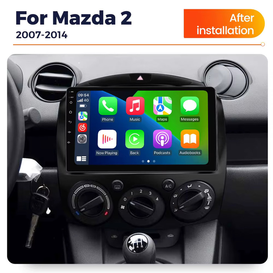 NaviFly Android Autoradio für Mazda 2 (2007-2014) mit Wireless Carplay, GPS und Bluetooth in Schwarz - Bild 2