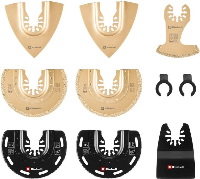 Einhell Multitool-Set XL Plus-Case mit 10-teiligem Zubehör und Sägeblättern in Schwarz und Transparent - Bild 1