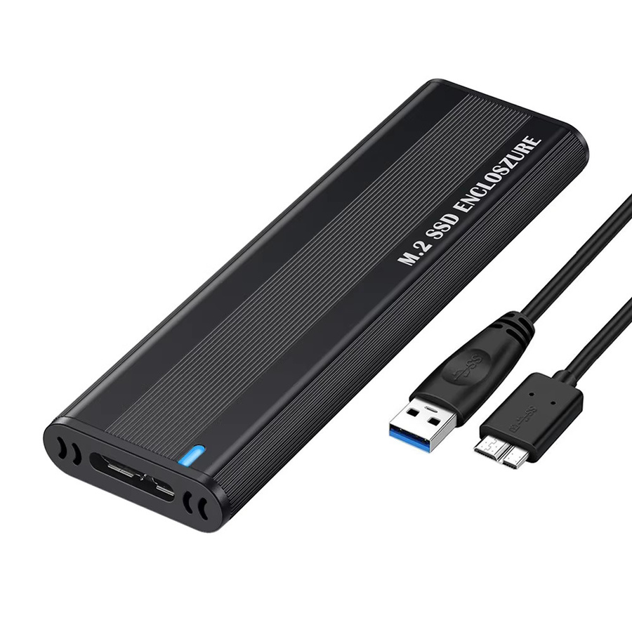 ALLOYSEED Dual-Protokoll M.2 NVMe SSD-Gehäuse, 10Gbps externes Festplattengehäuse für 2230/2242/2260/2280 SSDs, Schwarz - Bild 4