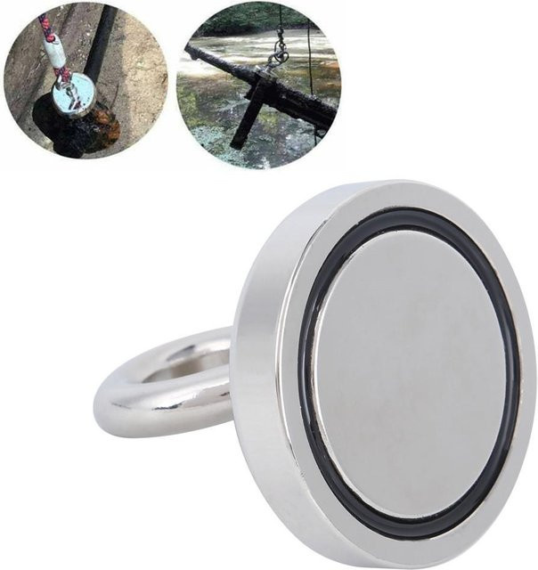 TOMTOP JMS Magnetischer Angelmagnet mit 20 Meter rotem Seil, N35, 81 kg Tragkraft, Grau - Bild 1