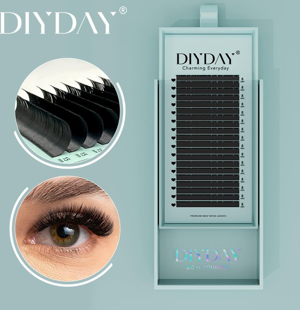 DIYDAY Wimpernverlängerung, mattschwarz, weiche Nerz-Faux-Wimpern - Bild 1