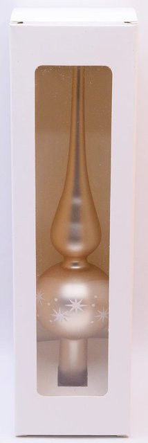 Vitbis Glas-Weihnachtsbaumspitze in Champagne-Matt und Gold, Höhe: 6 cm - Bild 1