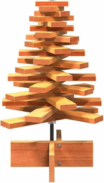 vidaXL Weihnachtsbaum aus Kiefernholz in Wachsbraun, rustikaler Tischbaum, Höhe: 60 cm - Bild 1