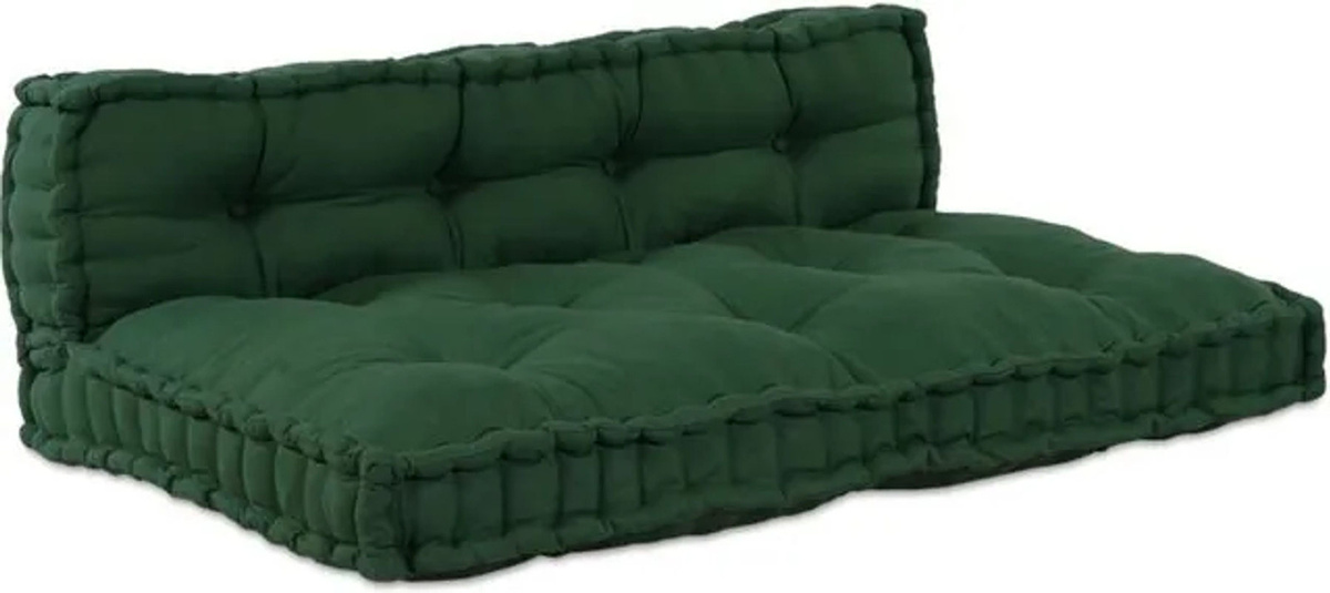 vidaXL Palettensofa Kissen Set aus Stoff in Grün, 2 Stück - Bild 1