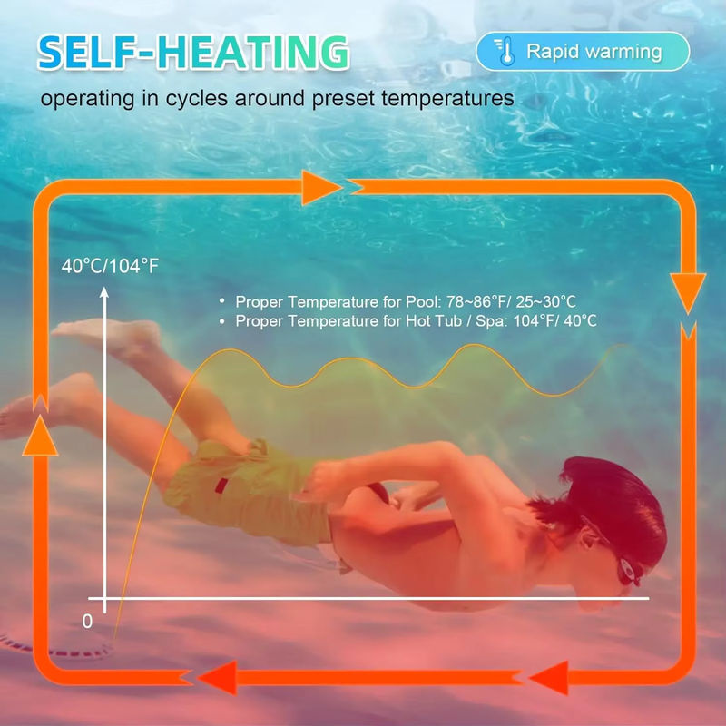 Elektrische Poolheizung mit 3KW und einstellbarer Temperaturregelung für Pool, Spa und Whirlpool, 220V - Bild 4