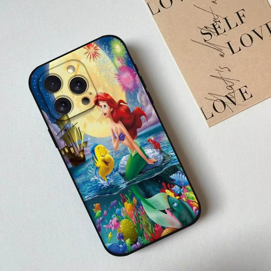 Schutzhülle Die kleine Meerjungfrau für Apple iPhone 11 bis 17 Pro Max in Schwarz und Multicolour - Bild 4