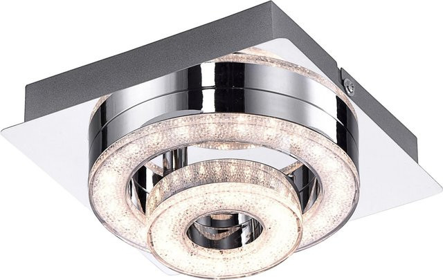 Just Light LED-Deckenleuchte Tim in Chrom, quadratisch, B/T/H: 17 x 17 x 13 cm - Bild 1