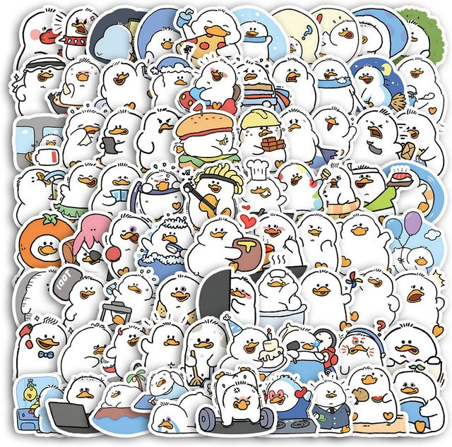 77-teiliges Set Graffiti-Aufkleber Fette Enten Alltagsleben in Multicolor von BulingBulingStickers Store - Bild 1
