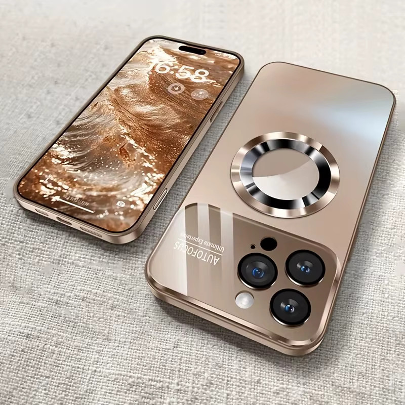 Luxuriöse transparente kabellose Ladehülle für Apple iPhone 17, 16 Pro Max, 15 Pro Max, 14 Pro Max und 13 Pro Max - Bild 2