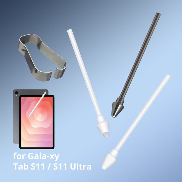 Samsung S Pen Ersatzspitzen für Galaxy Tab S11 und S11 Ultra mit Metall- und Gummi-Spitzen in Weiß - Bild 1