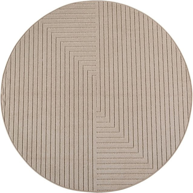 Ayyildiz Kurzflorteppich Nova in Beige im Boho-Design, Durchmesser: 200 cm - Bild 1