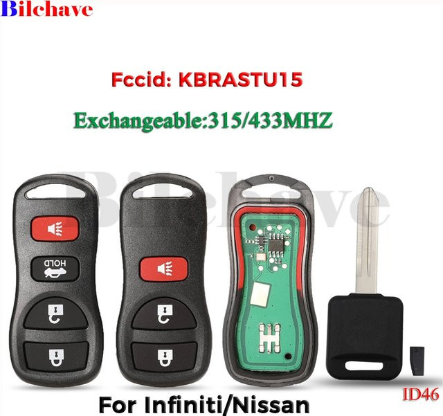 Jingyuqin Auto Fernbedienung Schlüssel für Infiniti und Nissan Frontier, Murano, Armada, Versa, Altima, Maxima, Xterra (315/433MHz) - Bild 1