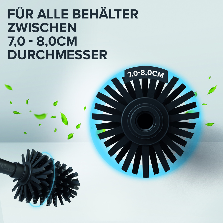 ovimar WC-Bürste Lindoya in Schwarz aus Edelstahl und Kunststoff, freistehend - Bild 2