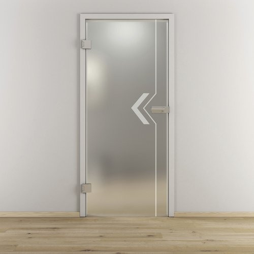 NOVADOORS Glasdrehtür NOVA 599, matt-transparent, modern, B/T/H: 95,9 x 38,05 x 197,2 cm - Bild 1