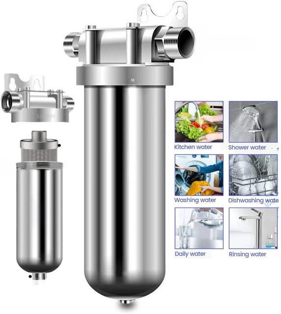 YANKE Brunnenwasserfilter für den Haushalt aus Edelstahl 304 in Silber mit Rückspülfunktion und hohem Durchfluss - Bild 1