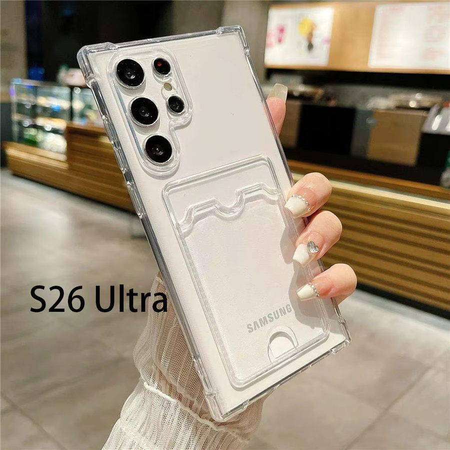 Transparente TPU-Wallet-Hülle mit Kartenfach für Samsung Galaxy S26, S26 Ultra und S26 Plus, stoßfest und weich - Bild 1