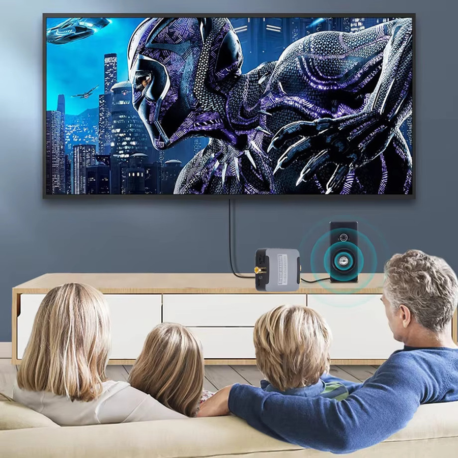 PzzPss DAC Digital-Analog-Audio-Konverter mit optischem SPDIF Toslink und Koaxial-Eingang zu RCA L/R sowie 3,5-mm-Klinke und Kopfhörerverstärker-Ausgang - Bild 2