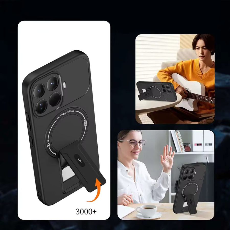 Magnetische Schutzhülle mit Ständer für Xiaomi Mi 15T, 14T Pro, 17 Pro Max und 17 Pro in Schwarz Matte Rüstung - Bild 5