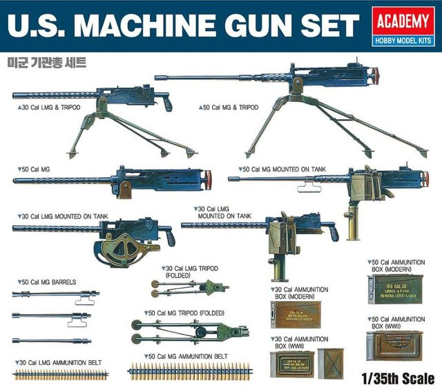 Academy Plastic Model Machine Gun Set, Fahrzeuge, Kunststoff - Bild 1