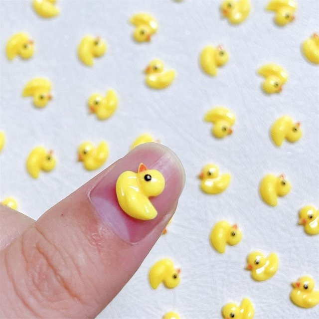 NAILFYOU Nail Art Charms, 10 Stück, gelbe Ente, glänzend, Unisex - Bild 1