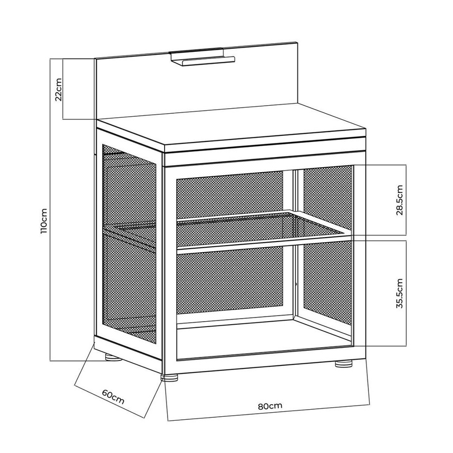 Modernes Küchenelement für die Außenküche aus Stahl in Anthrazit B/H/T: 60 x 110 x 80 cm - Bild 2