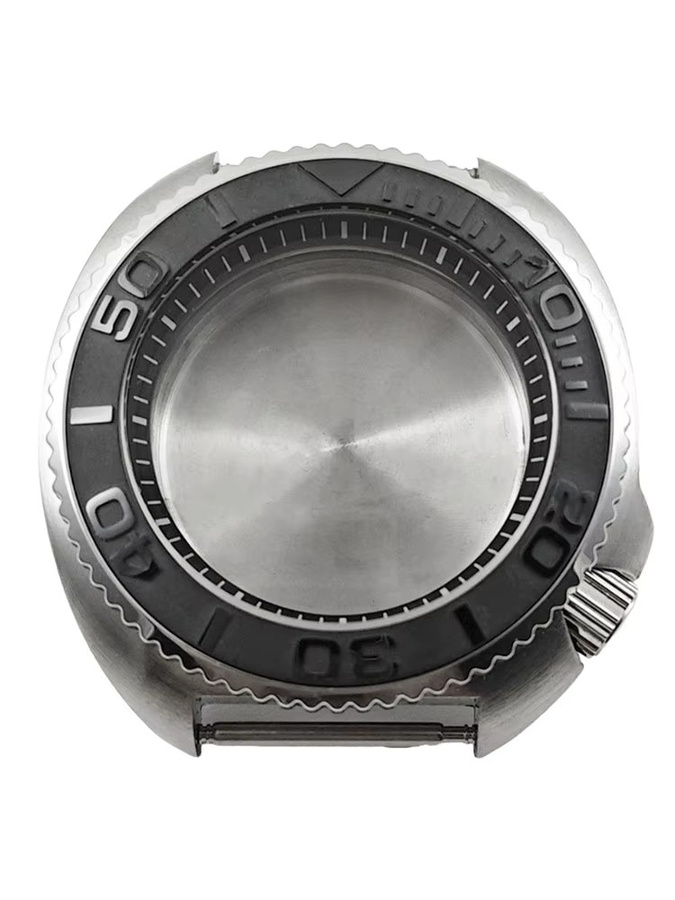 HUANXIAO Uhrengehäuse Turtle, Edelstahl, Schwarz, 44 mm, Unisex - Bild 3