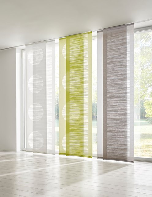 Schiebevorhang Heine Home in Weiß mit Kreis-Dessin aus 100% Polyester und Klettverschluss, Breite: 145 cm, Höhe: 145 cm - Bild 1
