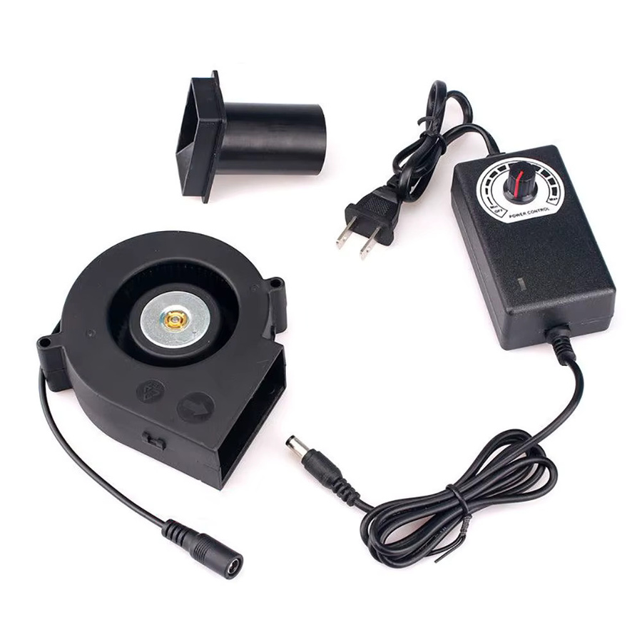 FENGLANYUE Tragbarer Haushalts-Luftgebläse in Schwarz mit einstellbarer Geschwindigkeit für Grill, Holzofen und Ölkocher, 12V/110V/220V - Bild 3