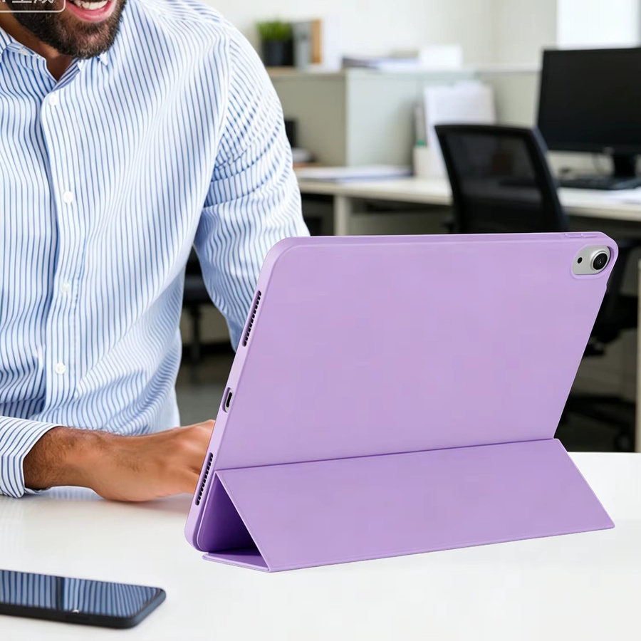 Tzion Smart Cover Magnetische Standhülle aus PU-Leder für Apple iPad 11. Generation 2025 und 10. Generation 10,9'' 2022 mit Auto-Wake- und Schlaffunktion in Schwarz oder Lila - Bild 3